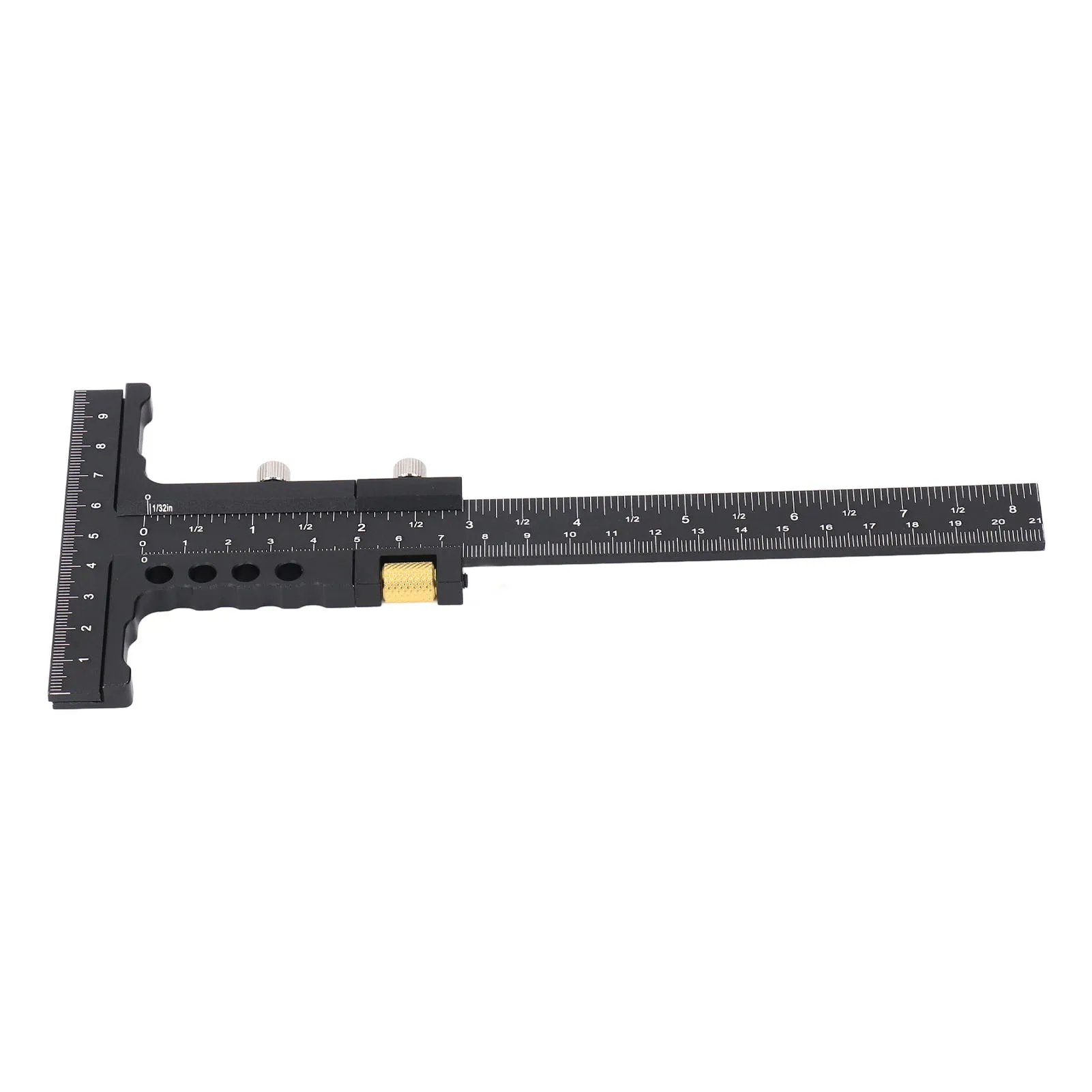 Alat Ukur Scriber Kayu Multifungsi Penggaris T Persegi Paduan Aluminium Pengukur Garis Penanda Pertukangan