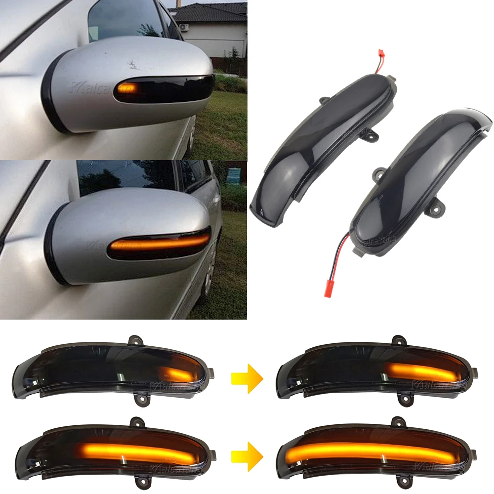 2Pcs Dynamic Indicator Blinker For Mercedes Benz C Class W203 W211 S203 CL203 2001-2007 LED Turn Signal Side Mirror Light