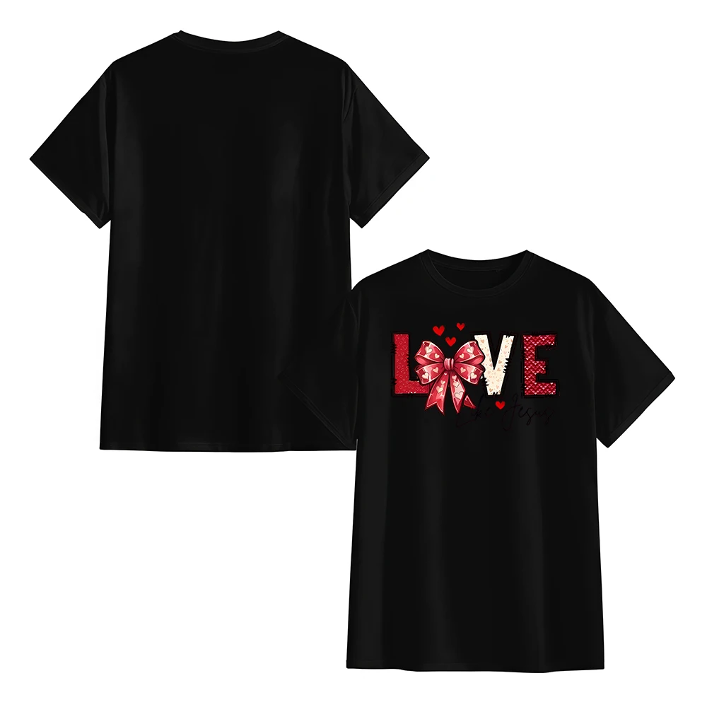 커플 티셔츠 프린트 라운드넥 남녀 여름 스트릿웨어 탑 발렌타인데이 선물 남자친구 여자친구 2026 그래픽