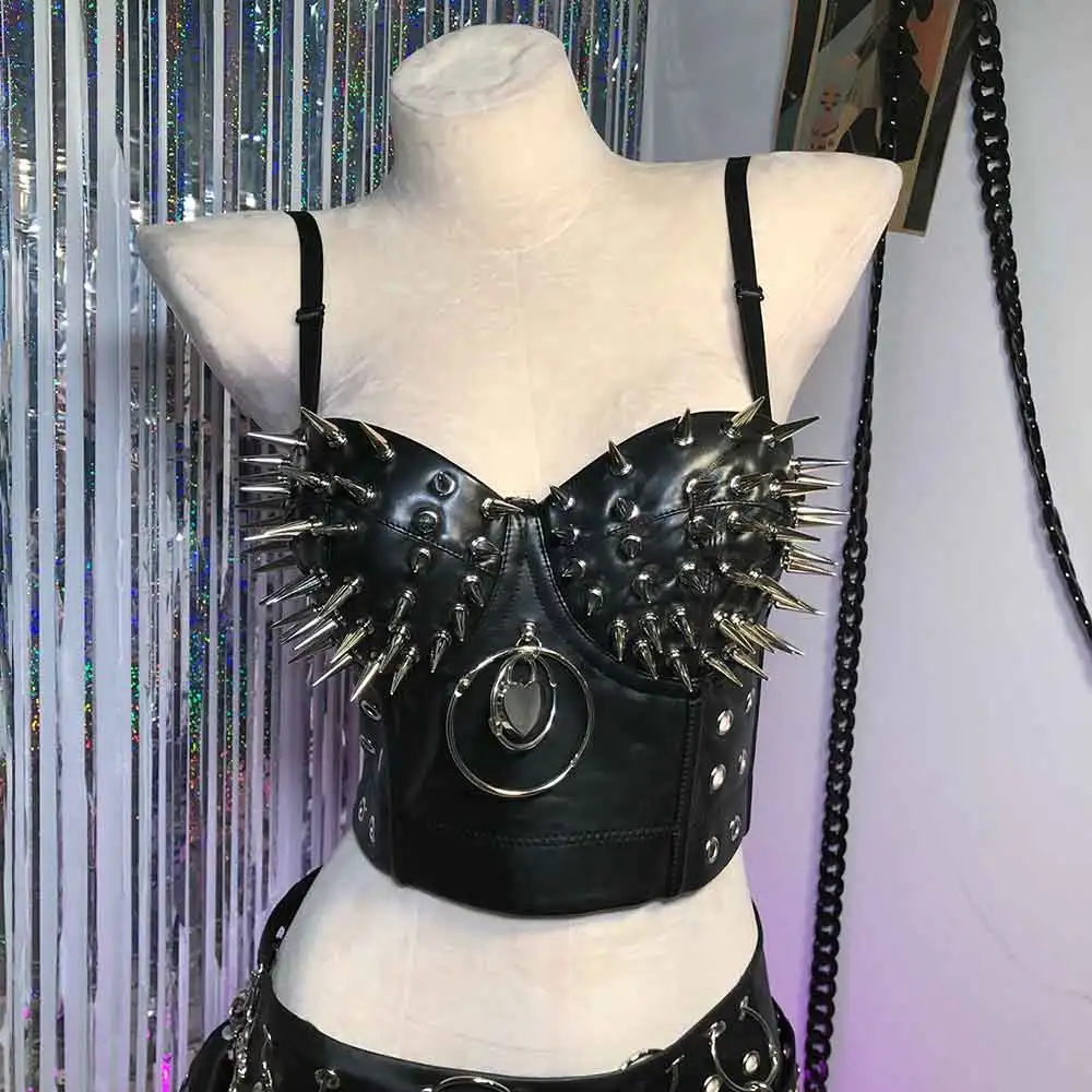 

Y2K TOPS Gothic Tops Trendy Eco Punk Rock Studded Rivet 2025 Emo E-Girls Goth Grunge Tanks Kawaii Harajuku Teen Hand Made O Ring