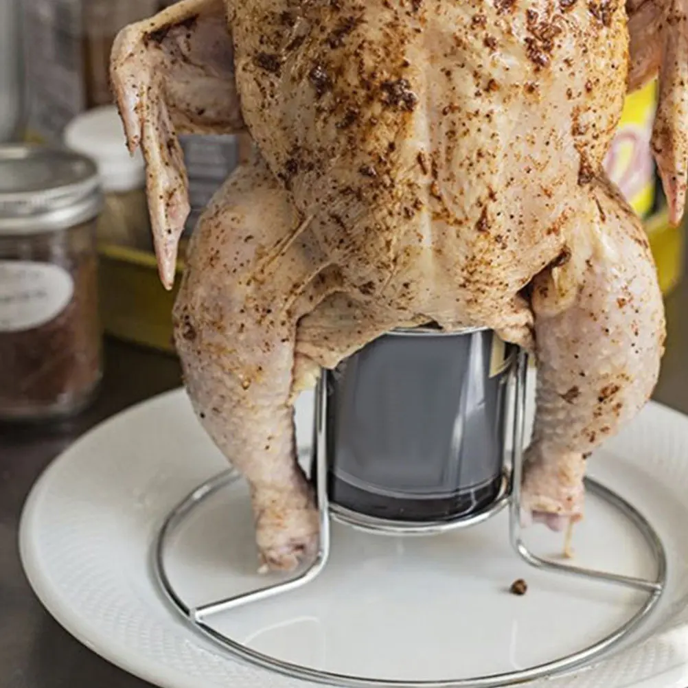 2Pcs Stainless Steel Folding Chicken Roasting Rack for Grill Oven Smoker Even Crispy Juicy Roast Medium Large Chicken Duck