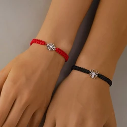 Spider Hand Woven Rope Bracelet Women Men Simple Woven Adjustable Bracelet Romantic Aesthetic Couple Jewelry Gift