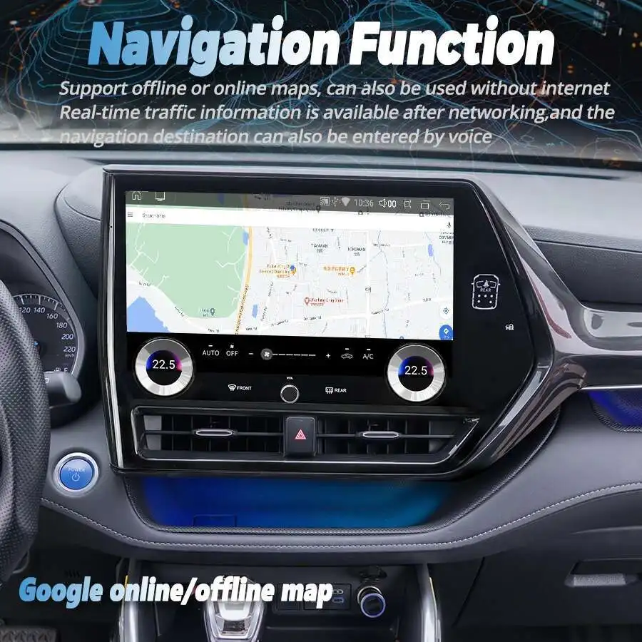 2K HD شاشة أندرويد مشغل فيديو الوسائط المتعددة لتويوتا هايلاندر كراون كلوغر CarPlay Autoradio GPS DSP 360 معالج كوالكوم
