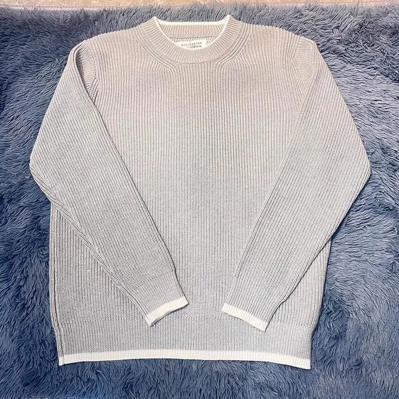 

Мужские однотонные повседневные модные базовые вязаные шерстяные пуловеры с круглым вырезом и длинными рукавами, новая модная осенне-зимняя мужская одежда