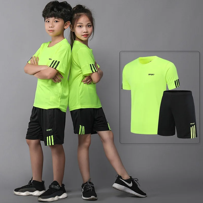 Summer Children Boy Clothes Kid Girls Sport Badminton Short Sleeve T-shirts And Shorts 2pcs Set Teenage Top Bottom Tracksuits