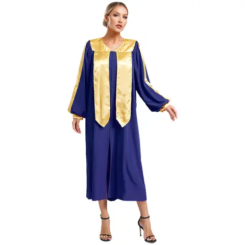 Mulheres homens igreja coro adoração robe litúrgico louvor dança vestido com decote em v manga longa zíper vestido halloween cosplay festa traje