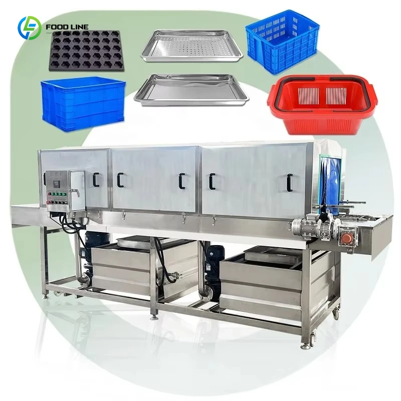 Customized Automatic Tunnel Washer Good Wash Machine Plastic Pallet Egg Tray Basket Crate Cleaner
