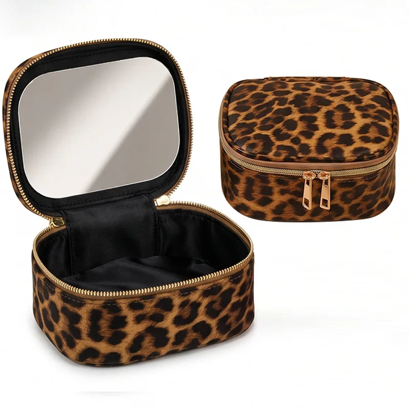 2026 New Portable Toiletry Bag Cosmetics Storage Bag Makeup Bag with Mirror Travel Waterproof Small Cosmetic Organizer for Women