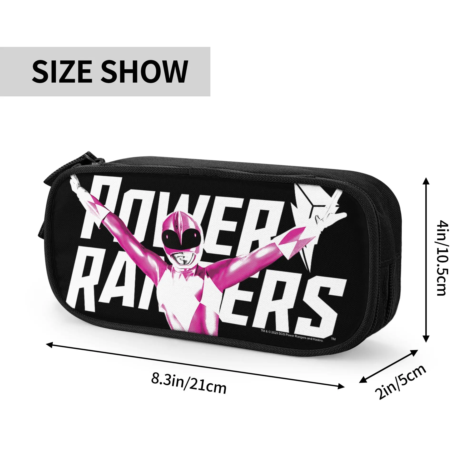 Large Capacity Bags for Child Cartoon Power Rangers Pink Ranger Karate Action Pose Logo  Handheld Study Bag for Boys Gilrs Kids