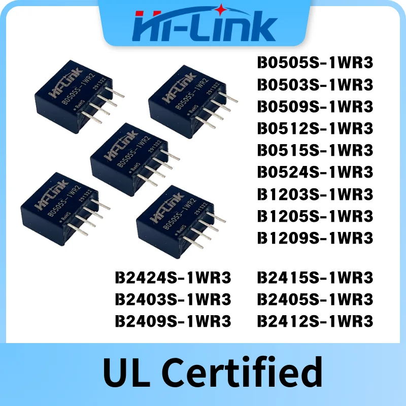 

Hi-Link 10pcs UL Certification 1W B2405S-1WR3 B0505S-1WR3 B1203S-1WR3 B2409S-1WR3 B2412S-1WR3 B2424S-1WR3 DC DC Power Module