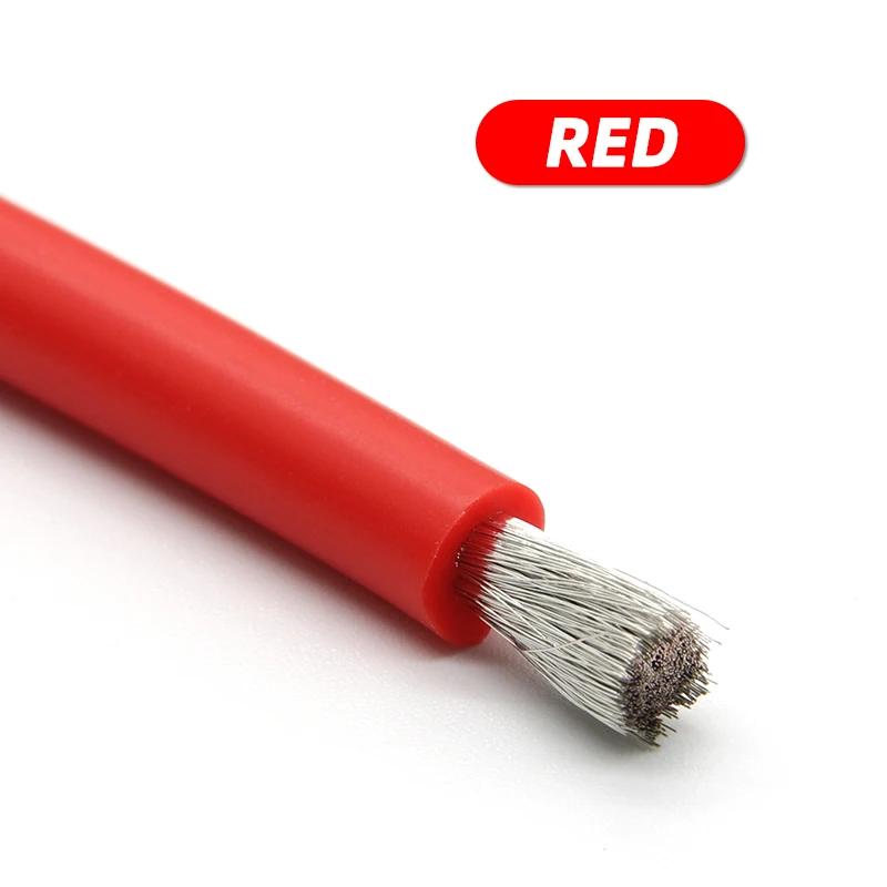 1~10m Flexibles Silikonkabel Rot Schwarz Autobatterie-Verkabelung 30 28 26 24 22 20 18 16 14 12 10 8AWG Hitzebeständiges 2-Pin-Kabel