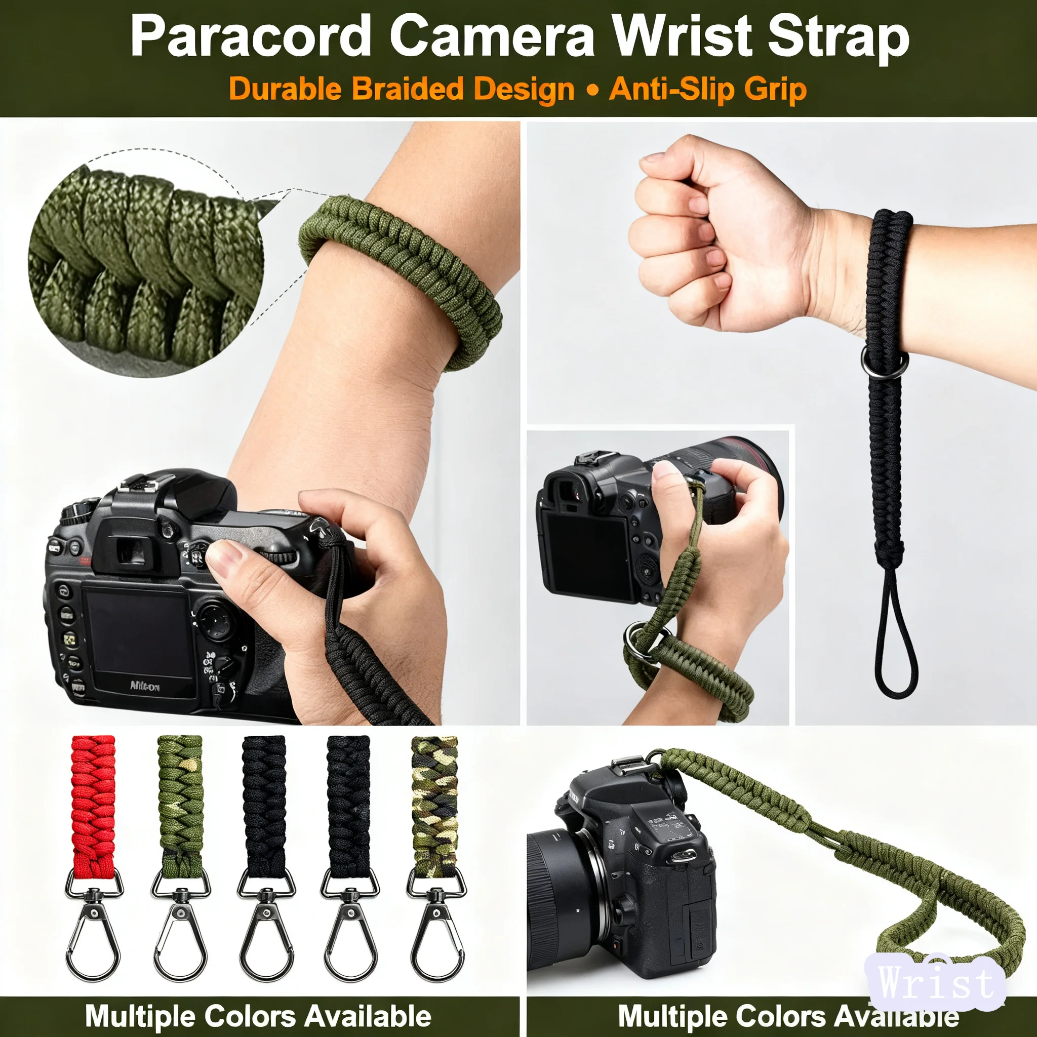 Camera Strap Camera Wrist Strap Hand Grip Paracord Braided Wristband for Pentax for panasonic DSLR Camera Accessories
