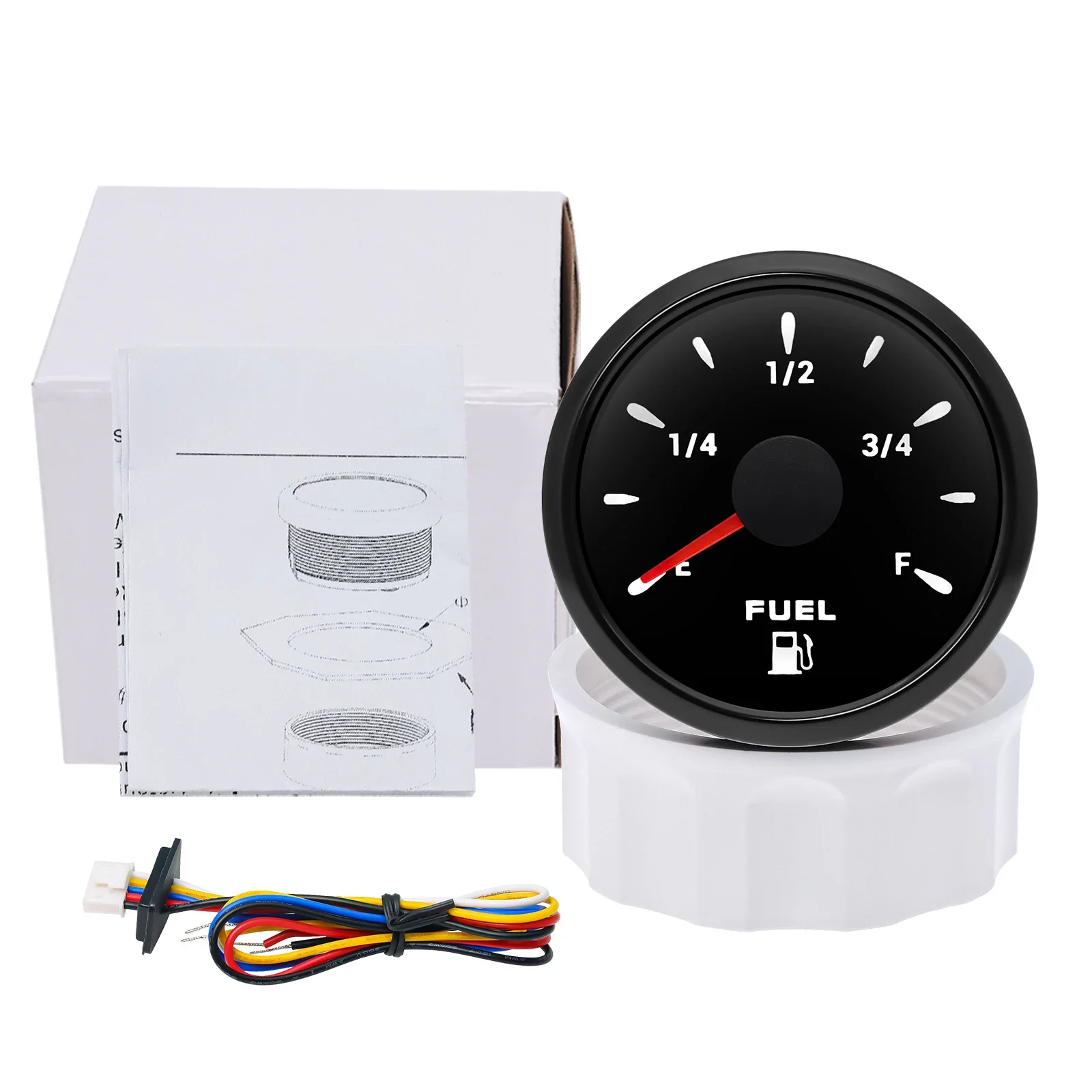 7-Farben Hintergrundbeleuchtung Kraftstoffstandsanzeige E-F Zeiger Digitaler Kraftstoffmesser +100MM-500MM Ölstandsensor für Auto und Marine – Detail 9