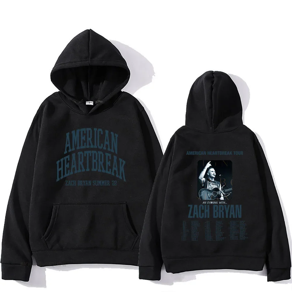 American Heartbreak Printed Hoodie Zach Bryann Vintage Sweatshirts Men Casual Streetwear Hoody Unisex Fleece Autumn Pullovers