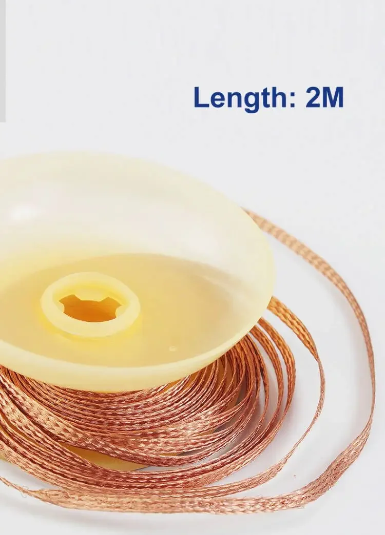 PHONEFIX 1.5-3.5mm nastro a treccia dissaldante filo di rimozione della saldatura del punto di saldatura in rame stoppino per saldatura cavo di piombo per saldatura