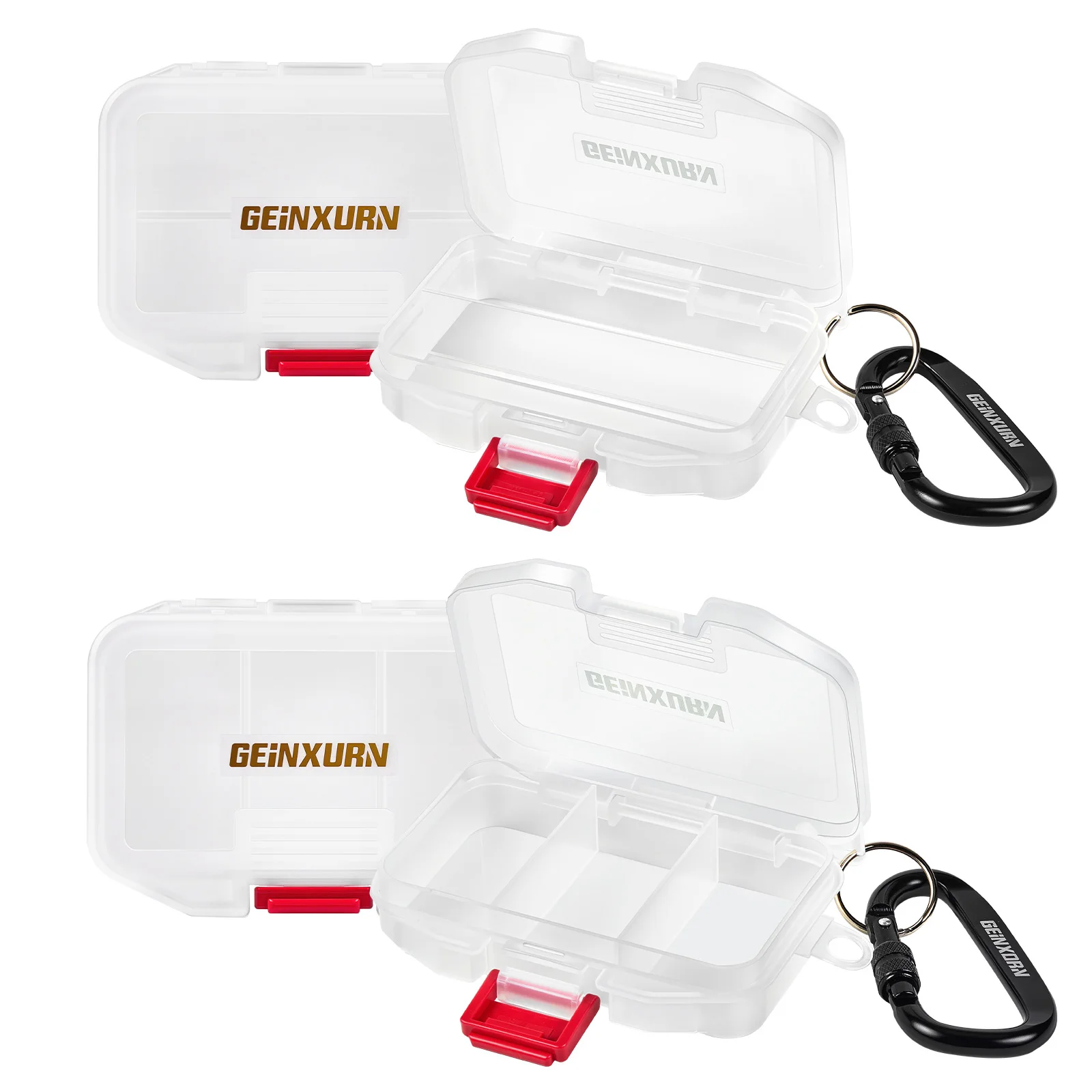 

Органайзер для мелких деталей Geinxurn, 4 шт., пластиковые прозрачные портативные коробки для инструментов с разделителями для ящиков для хранения мелких аксессуаров