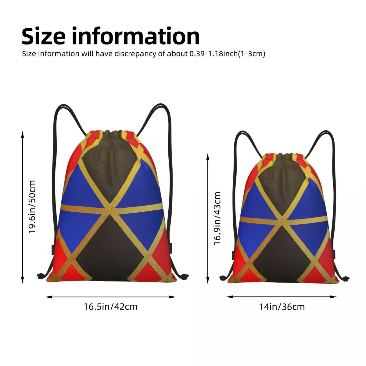 ANKARA SHIELD Geometric Ankara Drawstring Bags Basketball Backpack Gym Sackpack Ankara Shield String Bag for Yoga