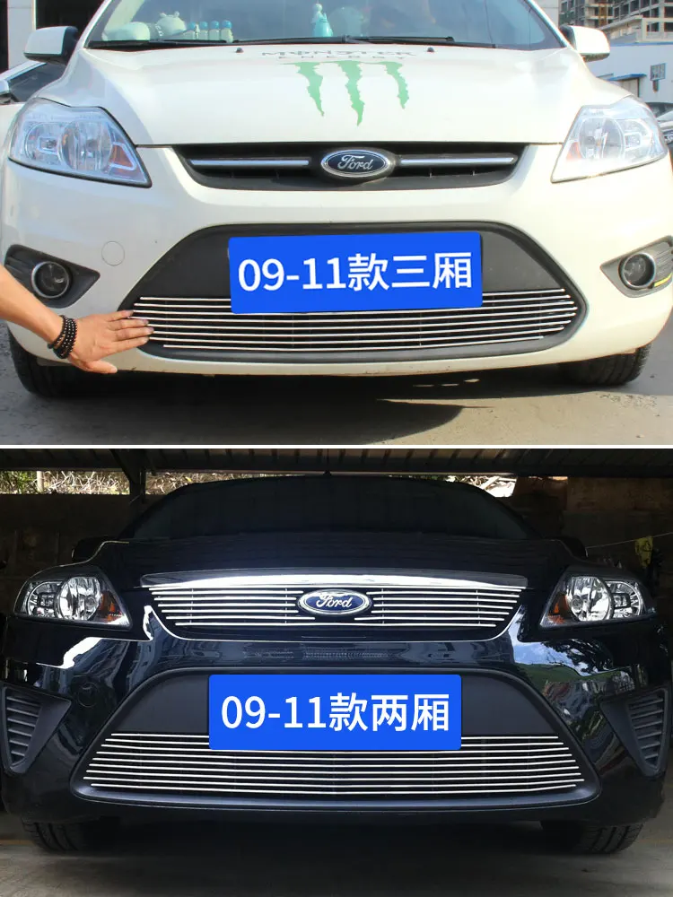 Car Accessories For Ford Focus 2009 2010 2011 High quality Metal Front Grille Around Trim Racing Grills Trim Car styling