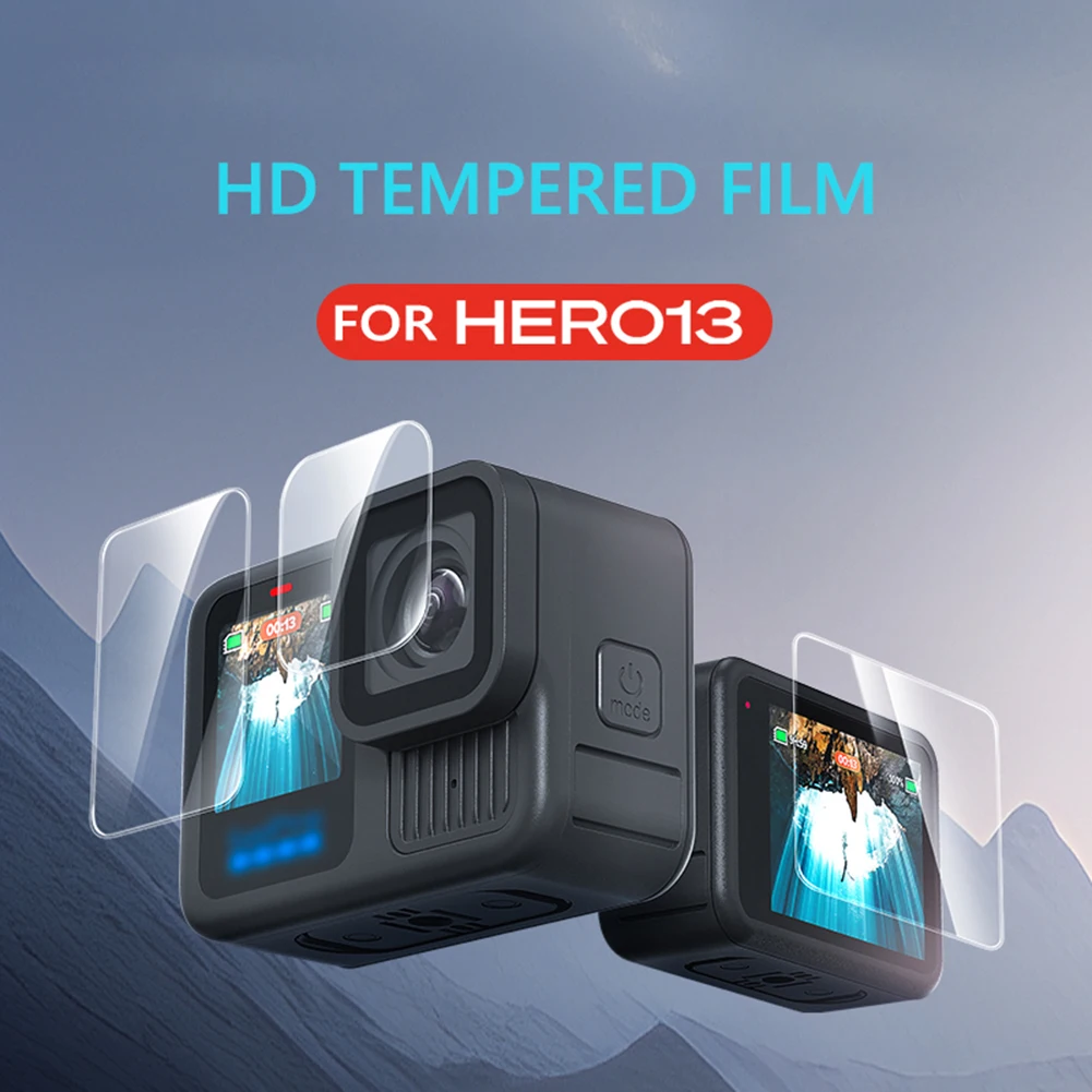 Screen Protector for GoPro Hero 13 Ultra-HD Screen Protector+Lens Protector+Front Screen Film Anti-scratch Film Accessories