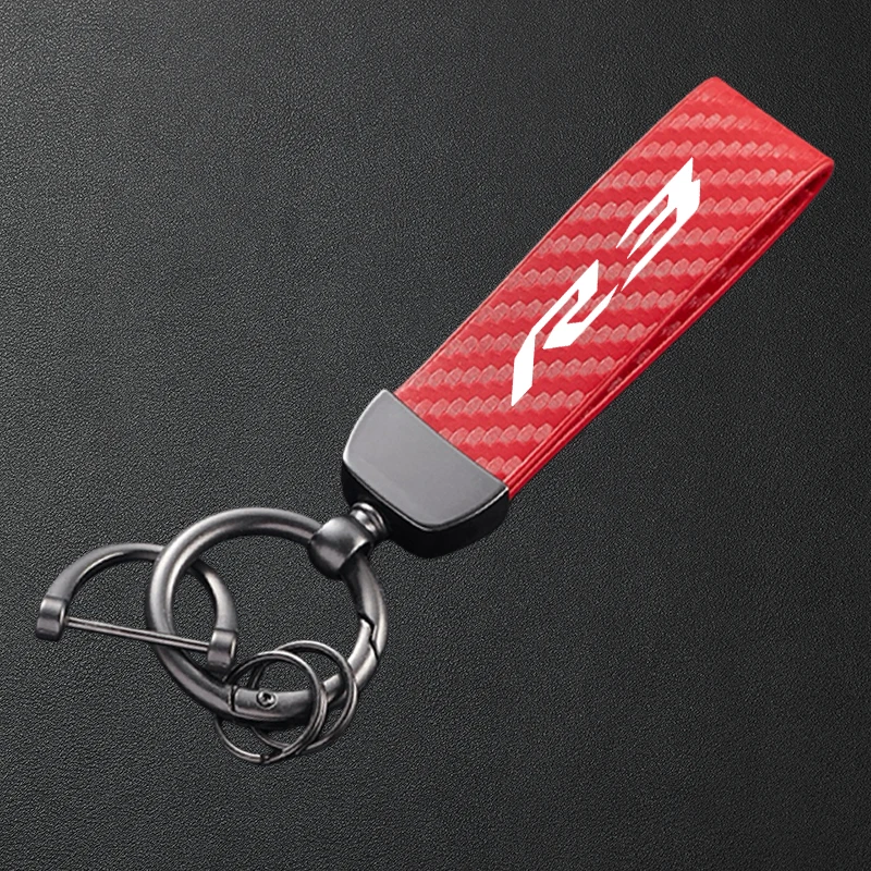 For Yamaha YZFR3 YZF R3 YZF-R3 Accessories High-Grade Motorcycle Carbon Fiber Patterned Keychain Metal Keyring