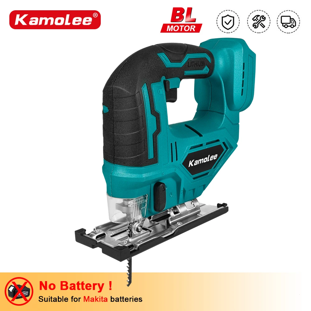 Kamolee Electric Curved Saw Cordless Jig Saw Portable Multi-Function Carpenter Power Tool For Makita 18V Lithium Battery