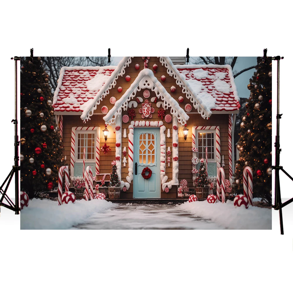 Mocsicka фоны для фотосъемки лес конфеты Дом снег Рождество украшение фоны дети взрослые портрет фото студия реквизит