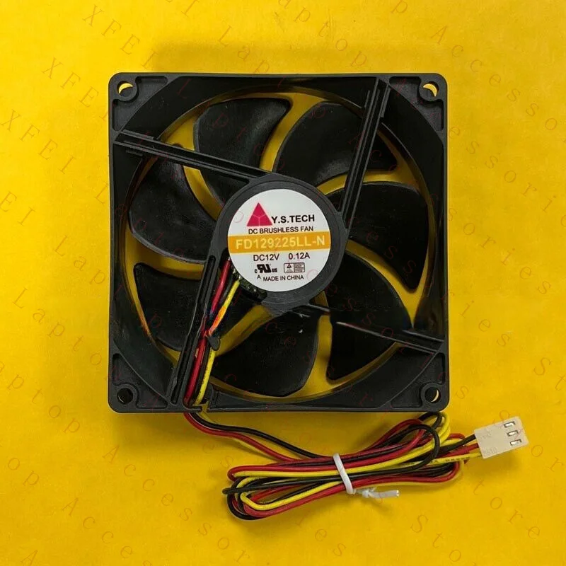 

C FOR Y.STECH FD129225LL-N 9025 DC12V 0.12A 3-Pin Server Cooling Fan