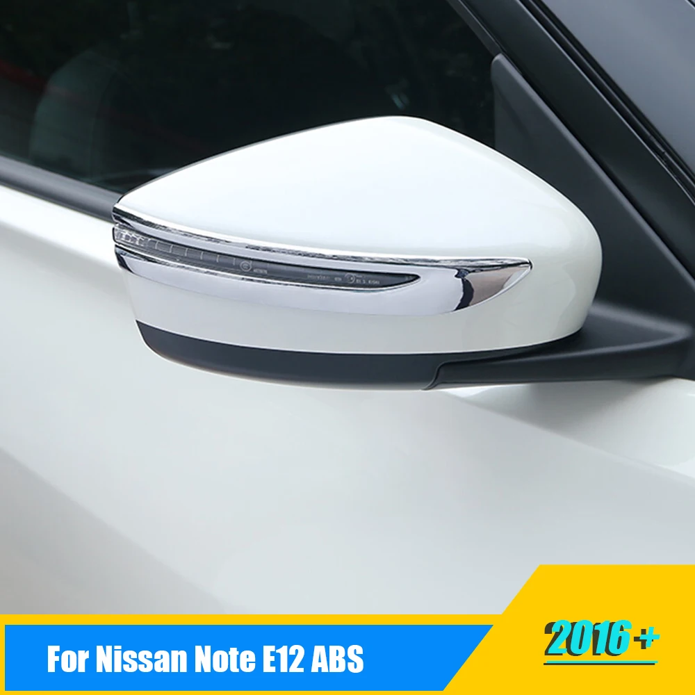 

For Nissan Note E12 Hatchback 2016-2020 ABS Chrome Car side door Rearview mirror decoration strip Cover Trim Accessories