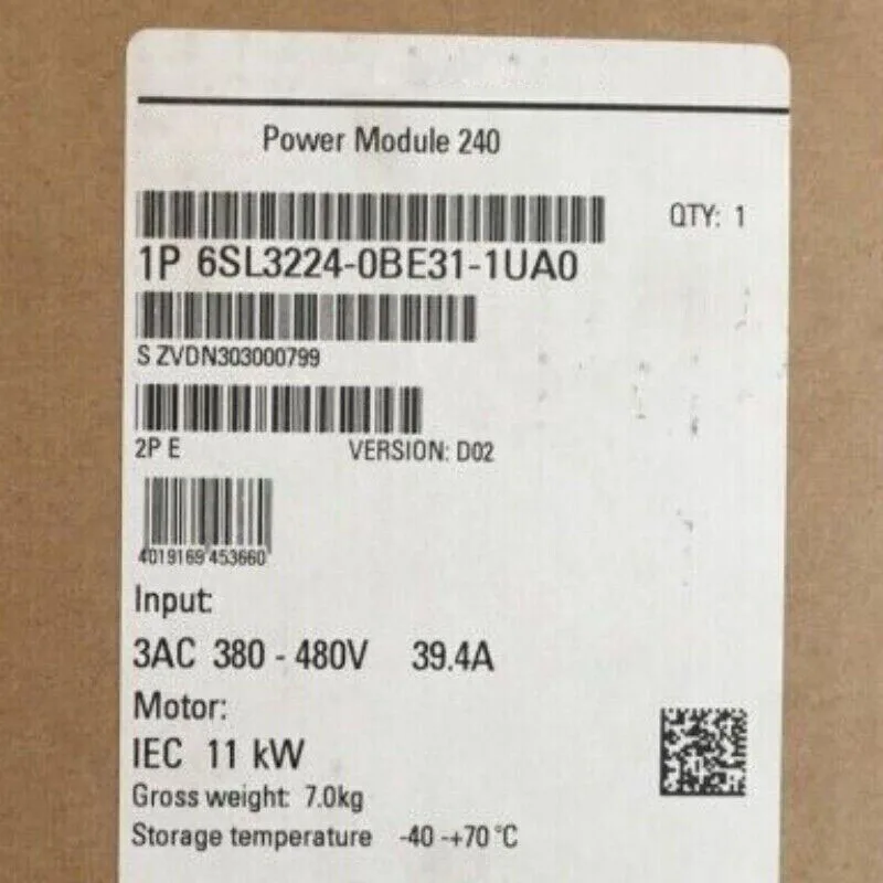 

New 6SL3224-0BE31-1UA0 G120 Power Module PM 240 3AC380-480V +10/-10% 47-63HZ 6SL3 224-0BE31-1UA0