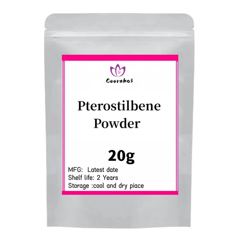 Poudre de Pterostilbène pour Blanchiment de la Peau, Matériel Cosmétique Anti-âge, 20-500g