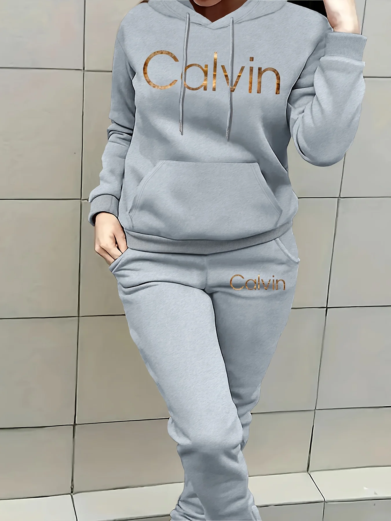 

Women's fashion pullover and pants set printed design women's winter and autumn fleece pullover set 2 piece sets womens outfits