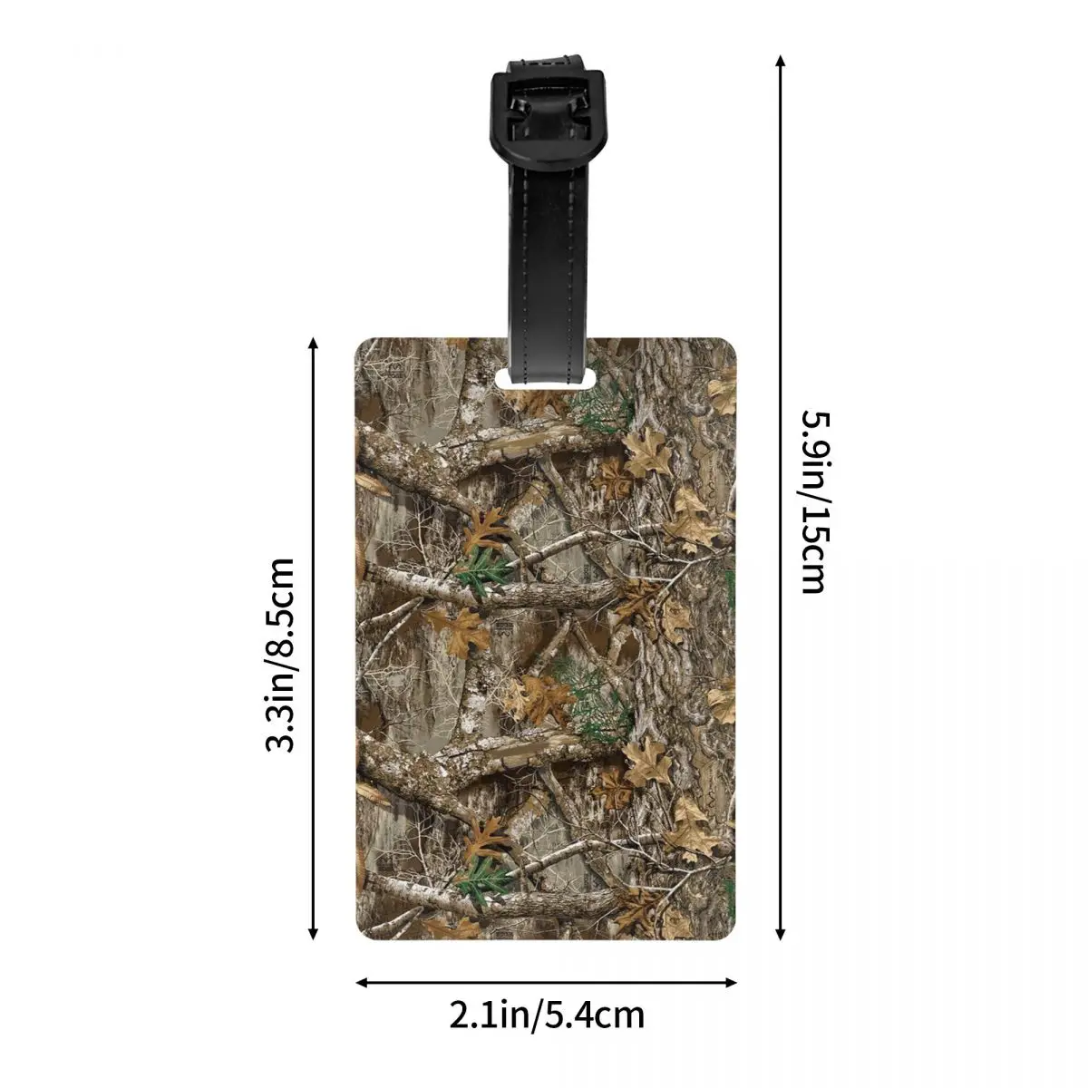 Custom Real Tree Camouflage Camo Pattern Luggage Tag Privacy Protection Baggage Tags Travel Bag Labels Suitcase