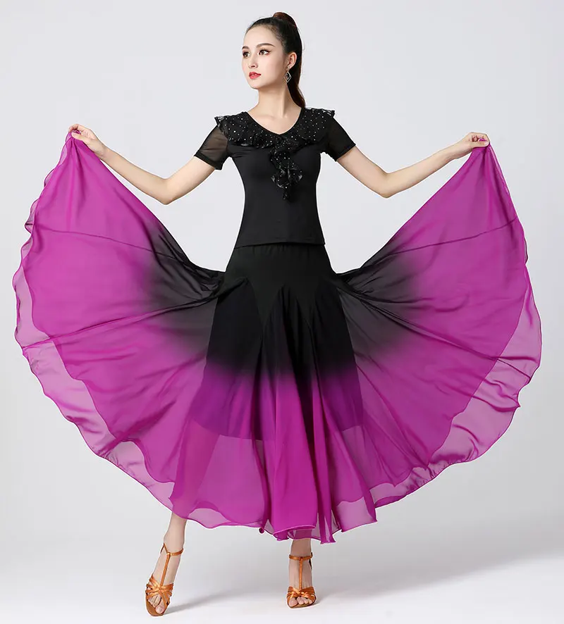 New Style Women Modern Dance Skirt Waltz Performance Spanish Dance Clothing Ballroom Flamenco Skirt Women Stage Dancing Wear