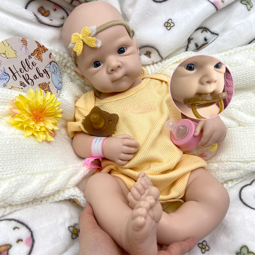 

Open Mouth Full Body Silicone Reborn Baby Girl Bettie 20 Inch Flexible Limbs & Head Realistic Newborn Doll Anti-Stress Toy