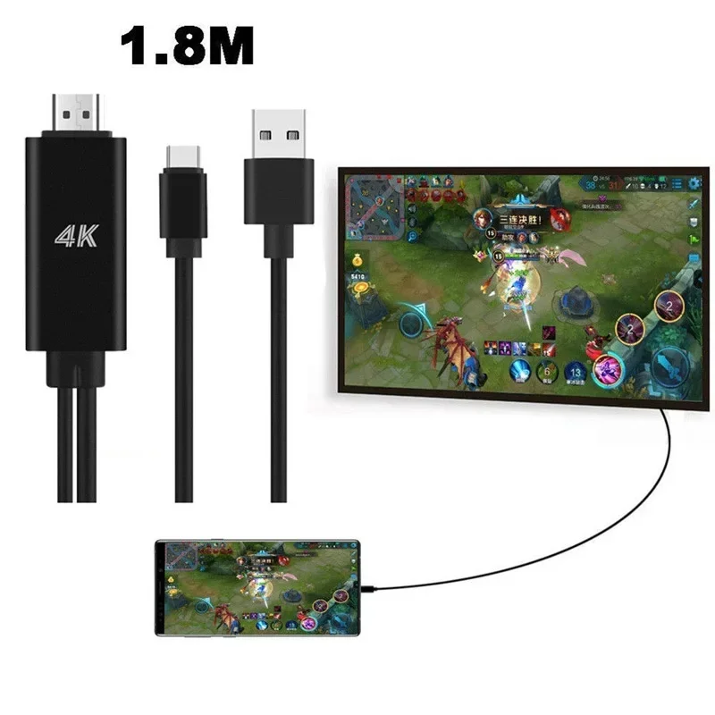

Universal Smart Phone USB 3.1 Type C to HDMI HD 1080P HDTV Video Adapter Cable for HUAWEI Android Phone to HDMI Connector Cable