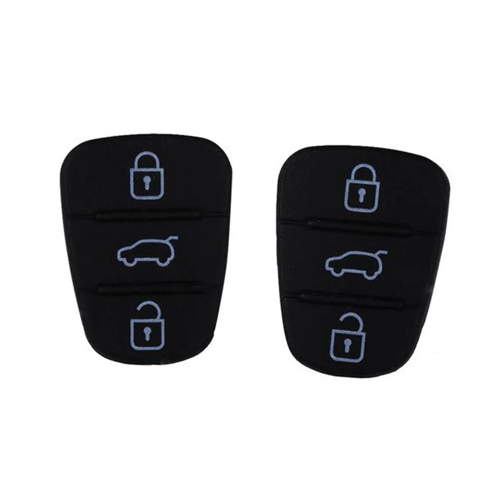 

2Pcs Car Key Shell Cover 3 Buttons Waterproof Rubber Remote Key Fob Housing for Replacement Black