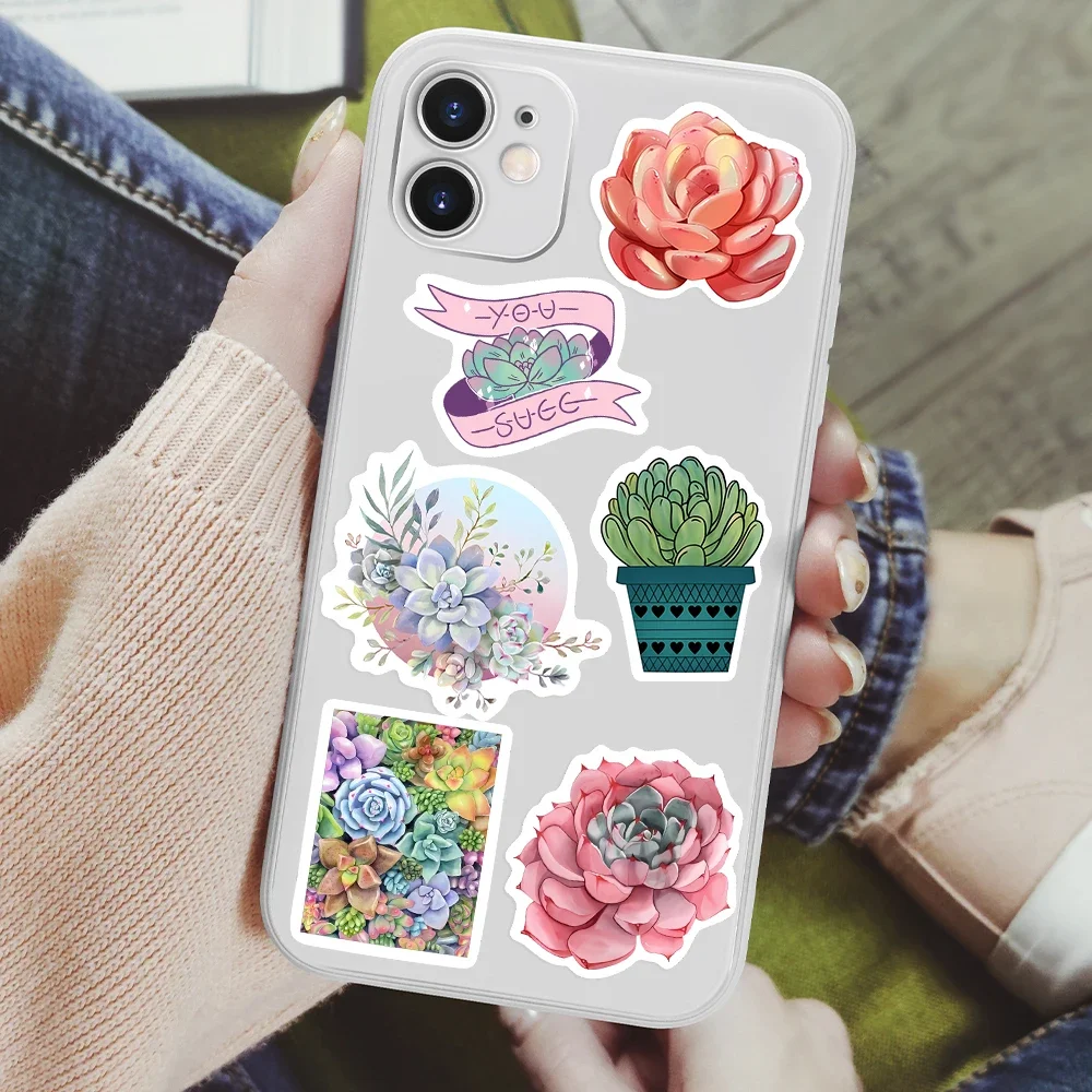 Cute succulent potted plant stickers DIY Toy Gift Decorative Art Graffiti Decal for Phone Luggage Laptop Scrapbook Waterproof