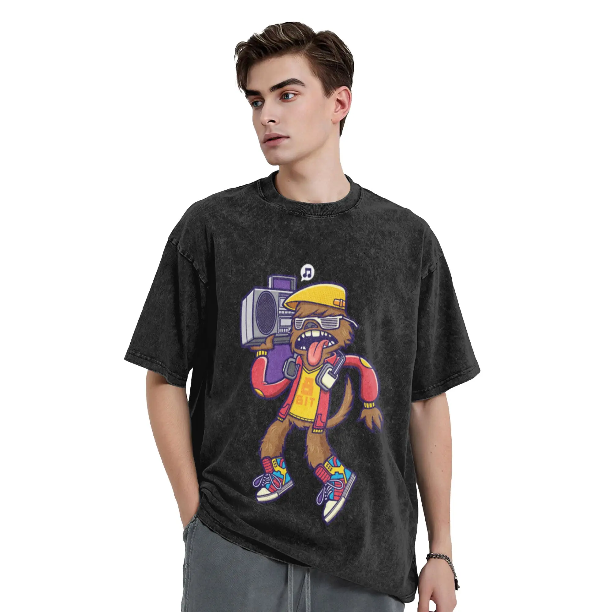 Beat Box  Perfect Gift hip hop Classic Cool A Washed T Shirt Men's Oversized Cotton Tees Tops