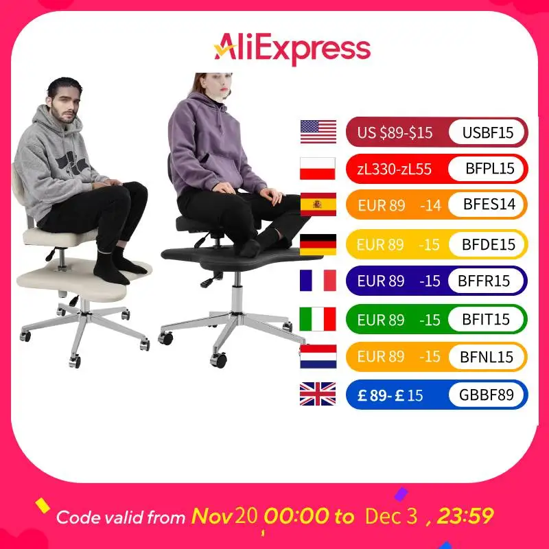 Chaise à jambes croisées, chaise de bureau à domicile sans accoudoirs à dossier haut avec roulettes, siège rembourré confortable et large réglable, blanc/noir