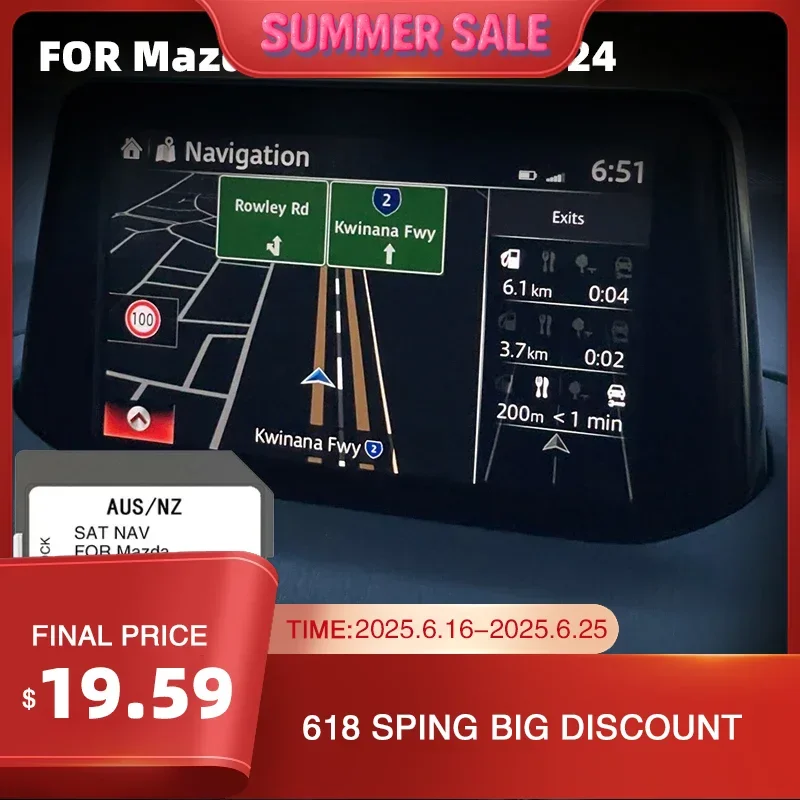 

Fit for Mazda CX9 2015-2024 Vehicle Update 2024 Australia New Zealand maps SD Card GPS Compatible Connect 1 System Navigation