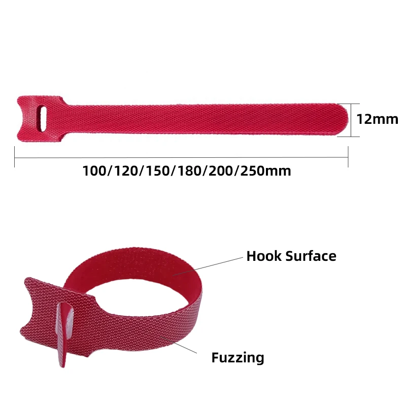 Releasable Cable Ties Wire Organizer 10 12 15 20 25 cm Nylon Hook Loop Straps Wrap Zip Bundle Bandage Tie Plastics Fastening