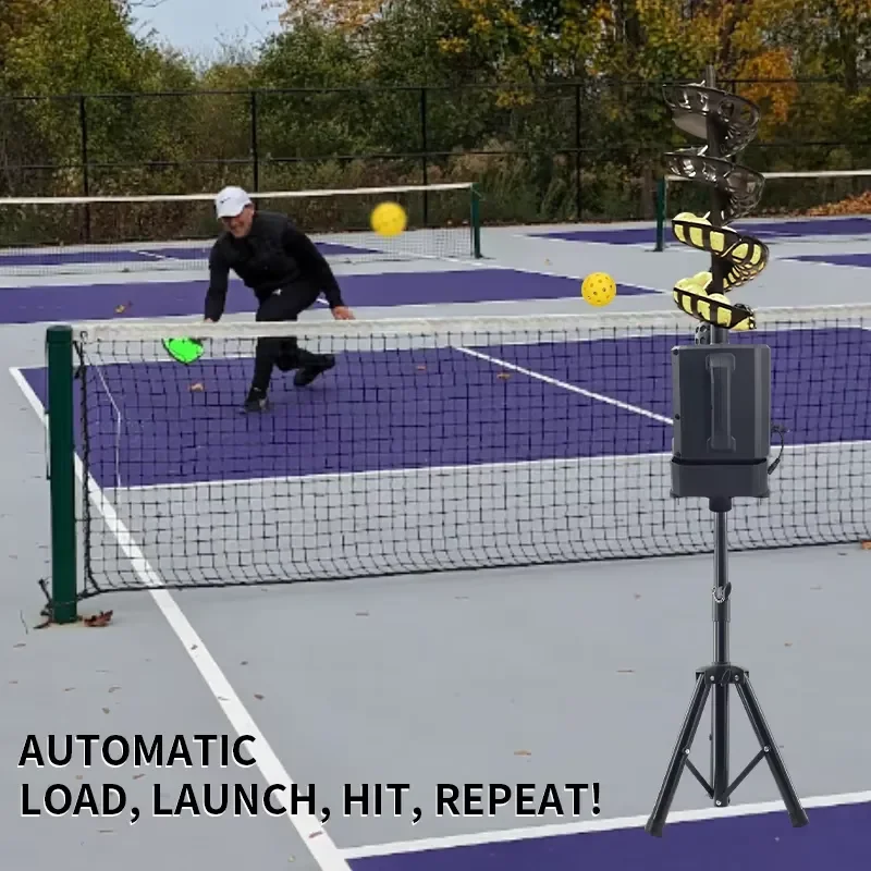 Self-Play Ball Launcher Beginners Pickleball Ball Tennis Ball Launcher Coaches/Home-Court for All-Levels/Ages