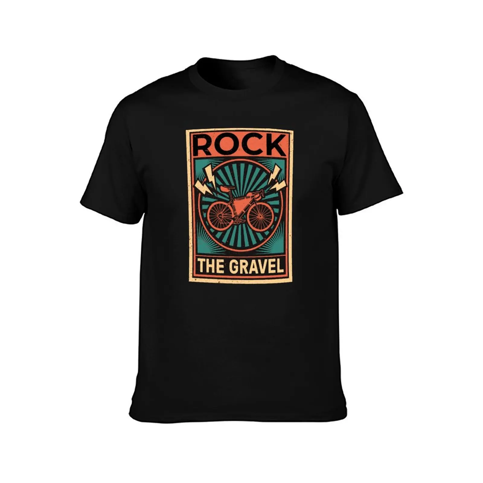 Rock the Gravel Cycling Bicycle Lover Bikepacking Gift T-Shirt Street Fashion Casual Tee Shirt