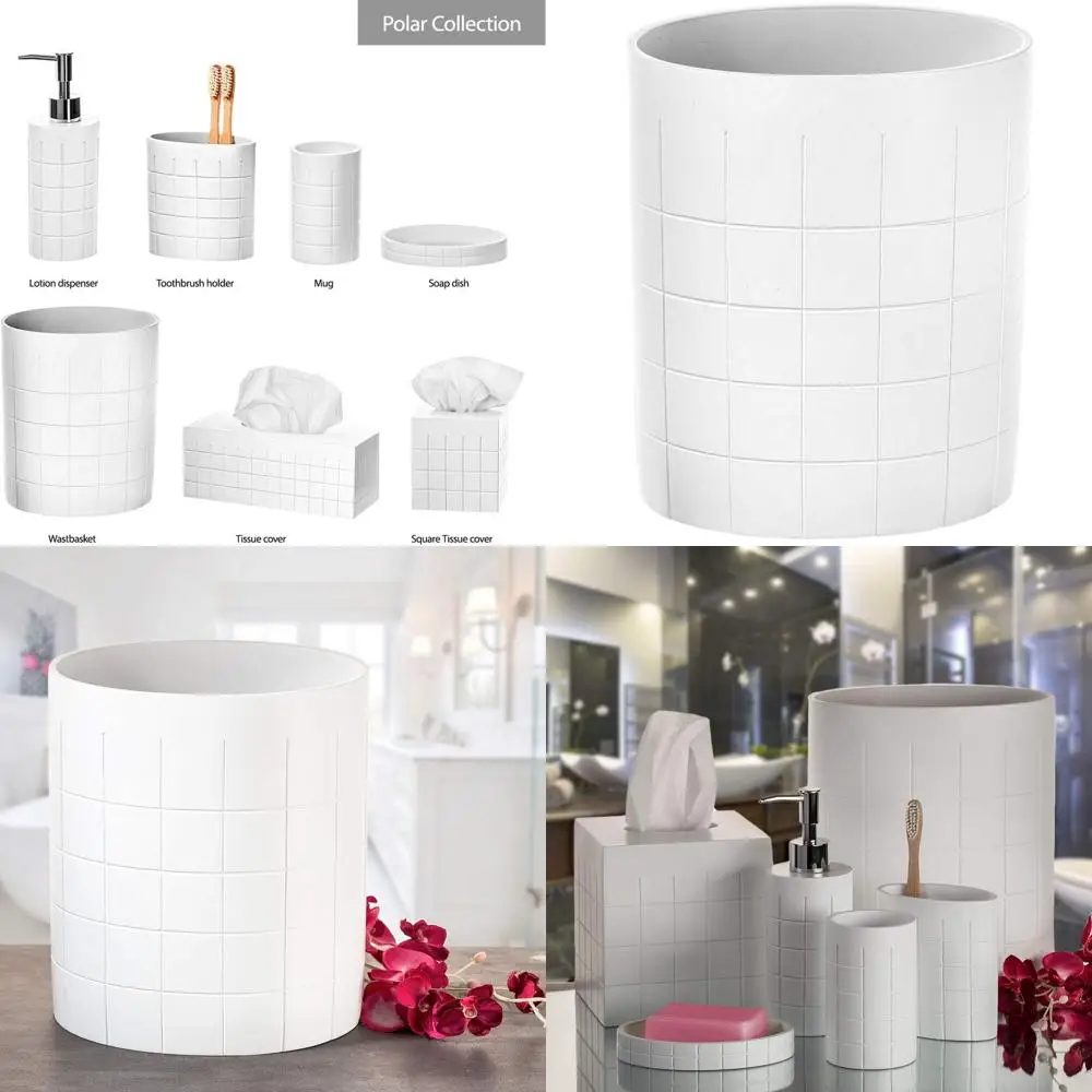 

Компактный белый мусорный бак для ванной комнаты, 1,58 галлонов/6 л — компактная мусорная корзина для пудры, спальни и гостиной