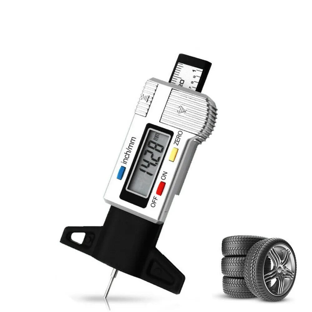 Digital Tread Depth Gauge For Car Tyre Tire Meter Thickness Gauges Automobile Tire Wear Detection Measuring Tools Depth Caliper