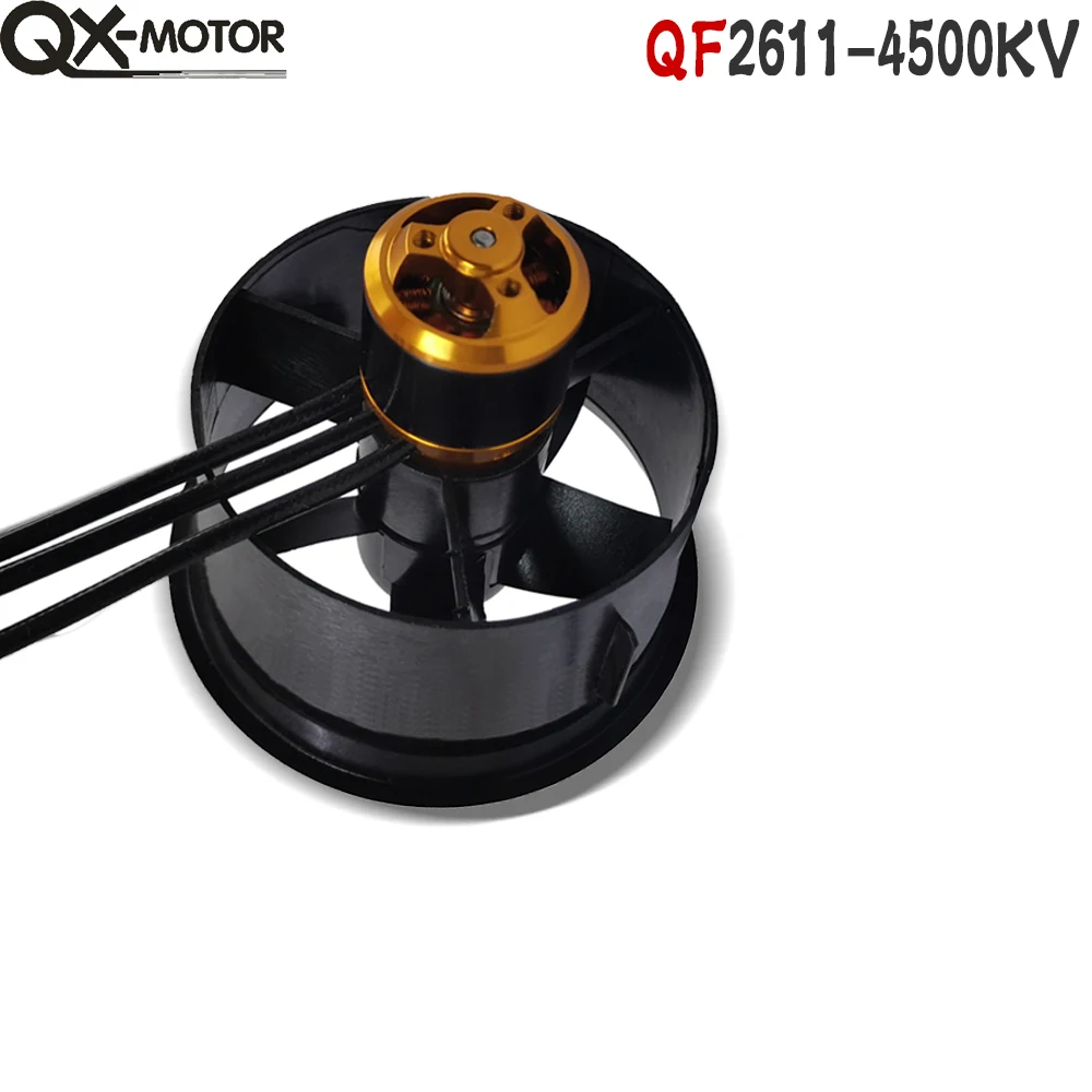 QX-MOTOR silnik bezszczotkowy QF2611 64mm EDF 4500KV z 5 ostrzami wentylator kanałowy do części do zdalnie sterowanych zabawek