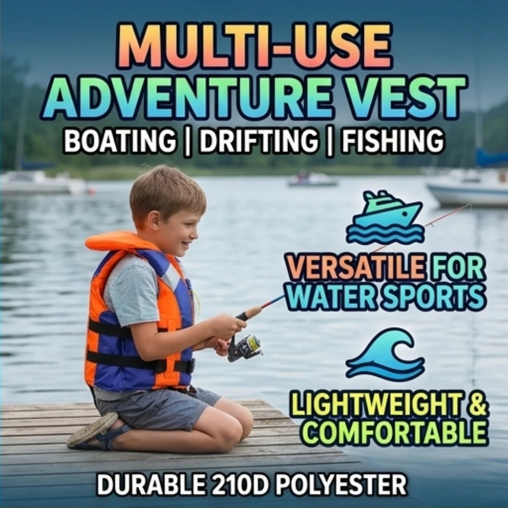 

High Visibility Child Safety Life Jacket With Whistle Perfect For Fishing Boating Swimming Drifting Kids Outdoor Water Fun 210D