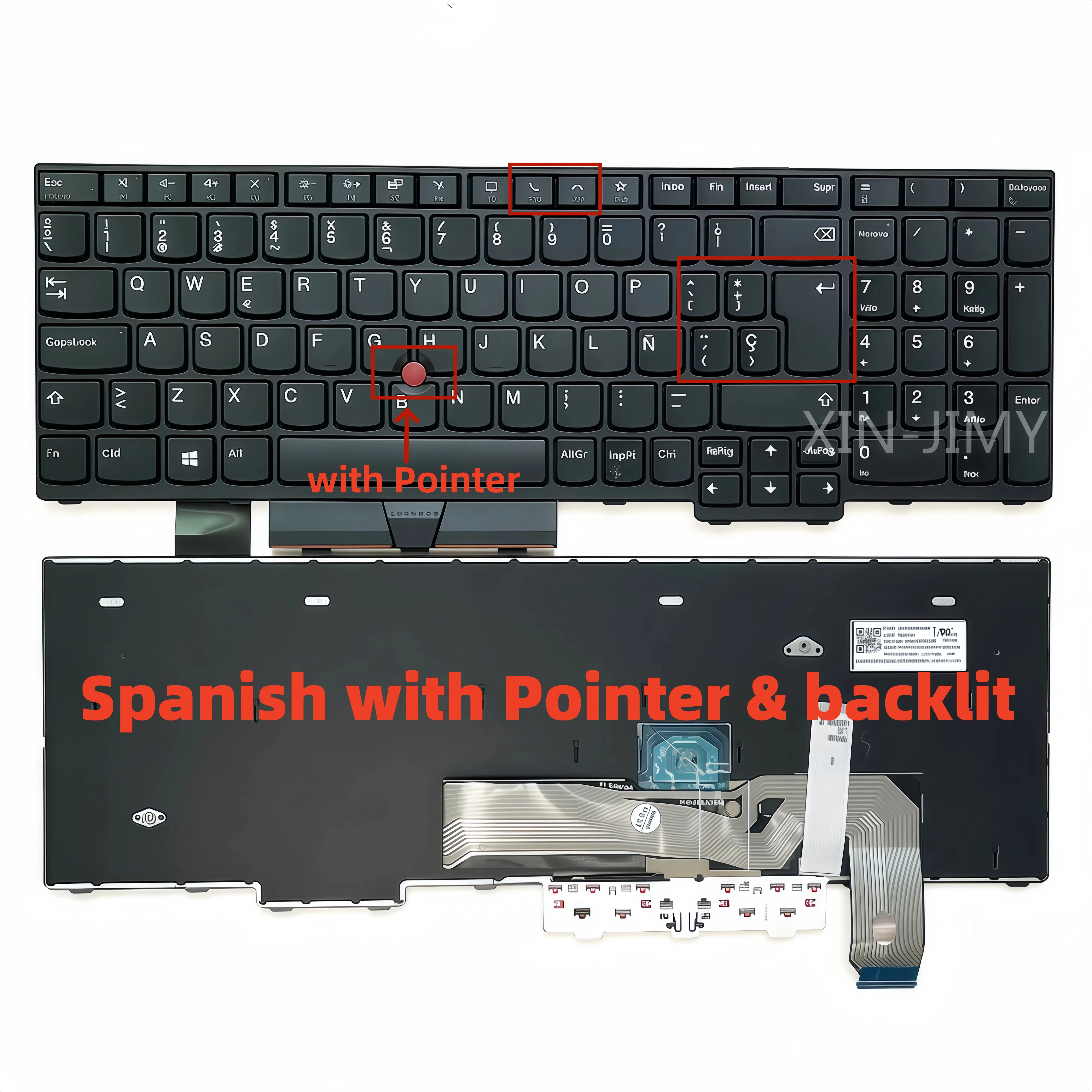 Laptop Keyboard For Lenovo Thinkpad P15 P15V P17 T15P L15 Gen1 5N21D93876 5N21D93720 Spanish black with Pointer with Backlit