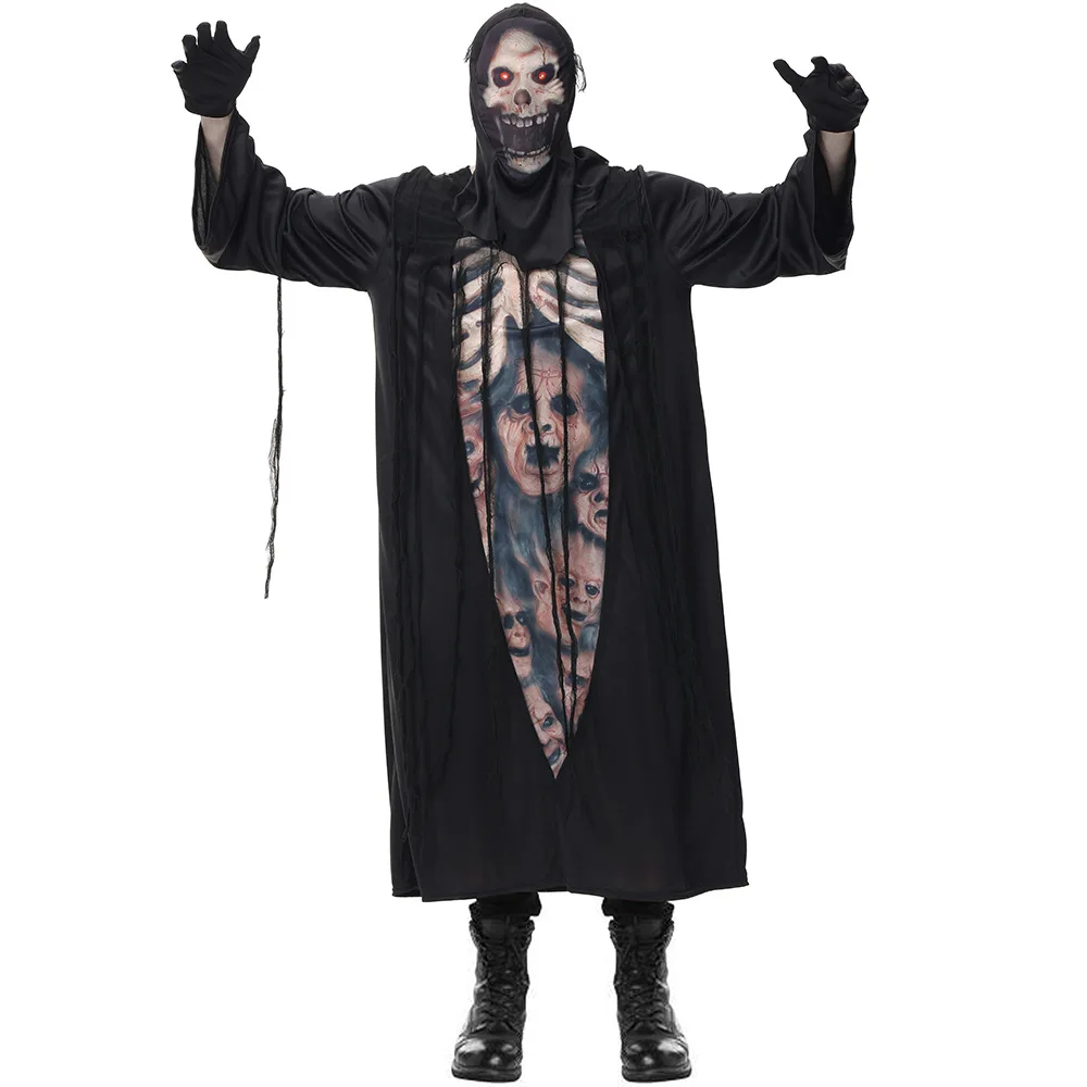 Seton mesurost Cosplay Robe pour adultes et enfants, modules effrayants, monstre, démon, SAFmesurost, Faucheuse, fille, garçon, hommes, costume de fête d'Halloween