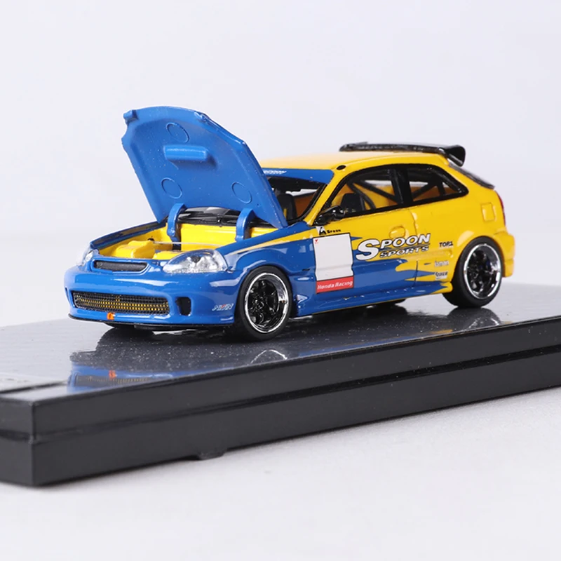 NA 1:64 EK9 Type R SPOON Resin Model Car  Can be opened The engine hood